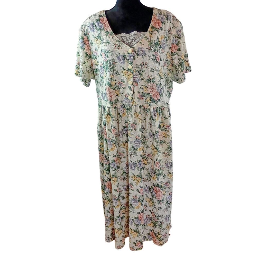 Ransom Women's Vintage Floral Maxi Dress 3XL Cotton Polyester Spring Vacation - Picture 2 of 5